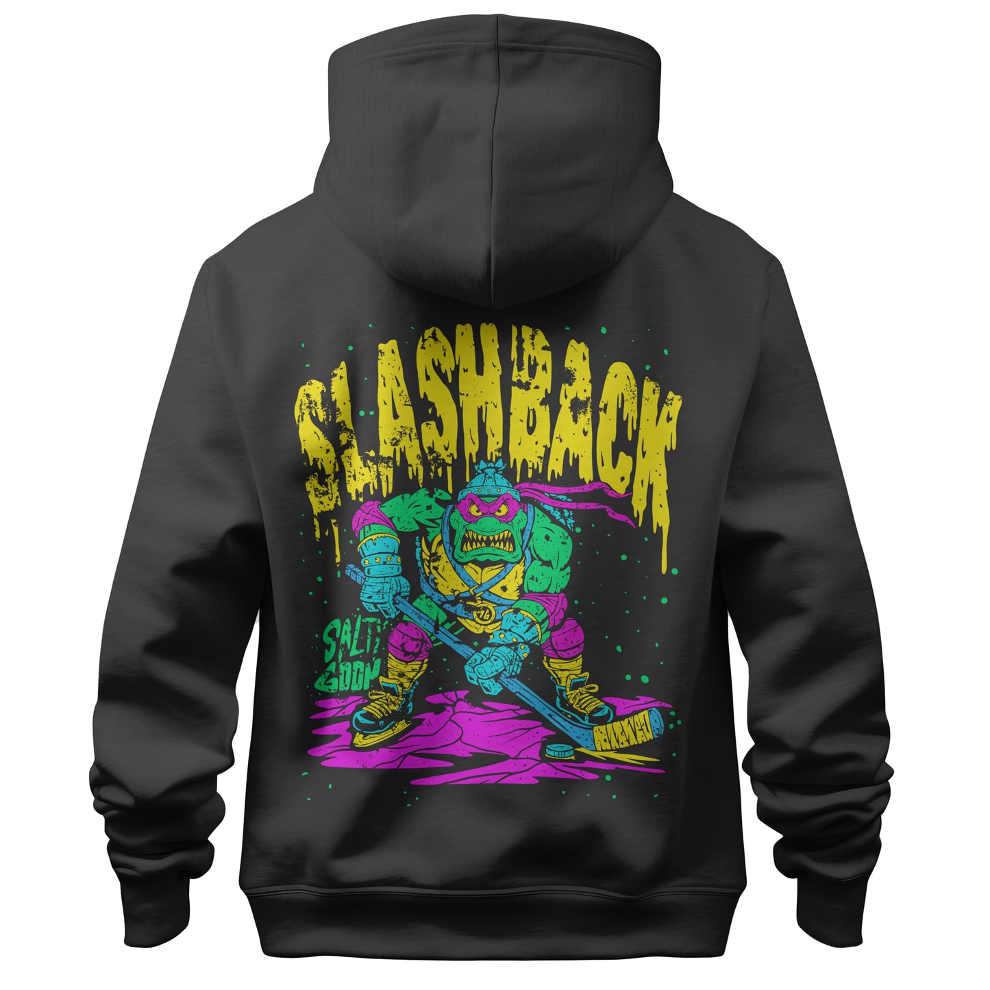 SLASHBACK Hoodie – Lane Seven LS14001 Unisex Black (Front & Back Print)