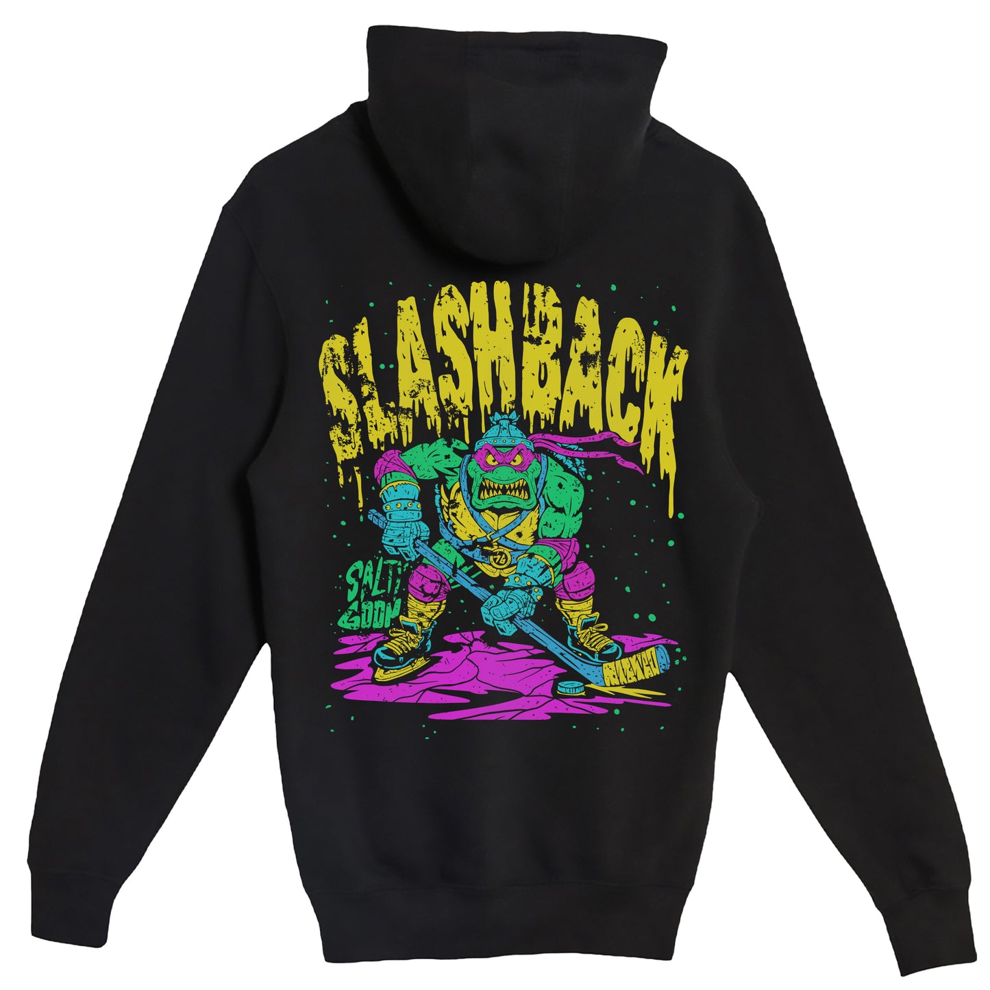 SLASHBACK Hoodie – Lane Seven LS14001 Unisex Black (Front & Back Print)