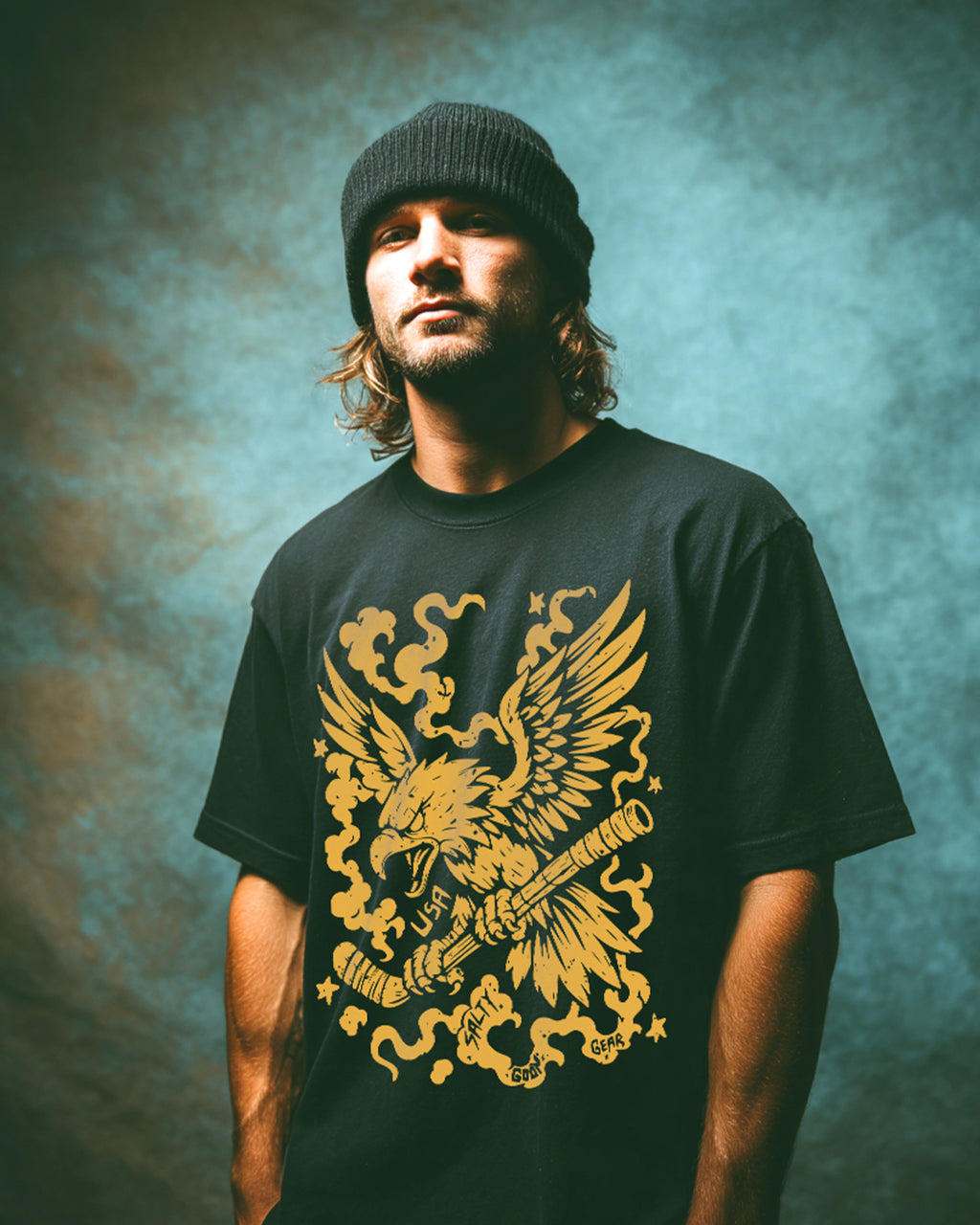 Stars Stripes and Slashes - Unisex Black Tee