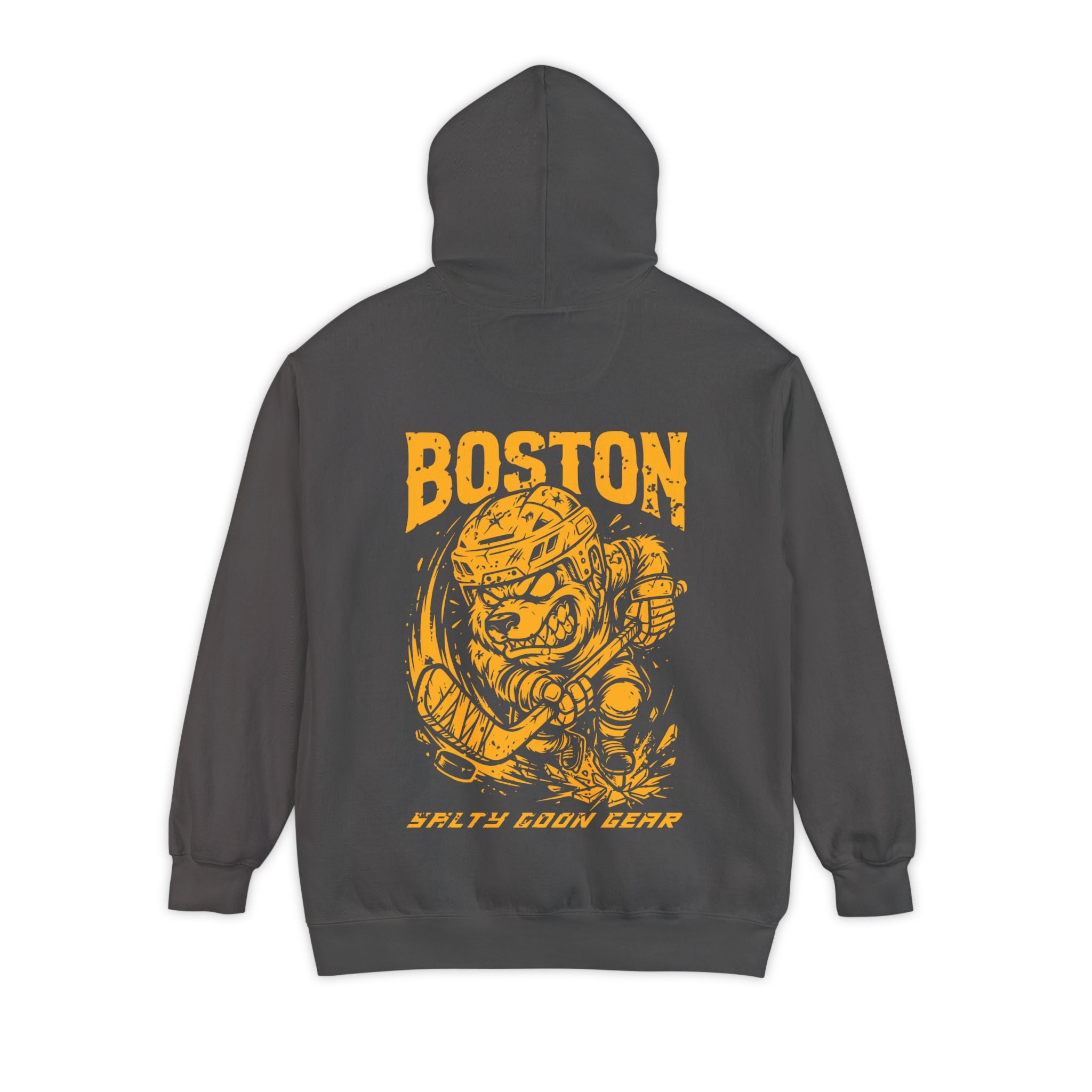 BOSTON IRON BITE ENFORCER - PREMIUM HEAVY HOODIE - Front and Back