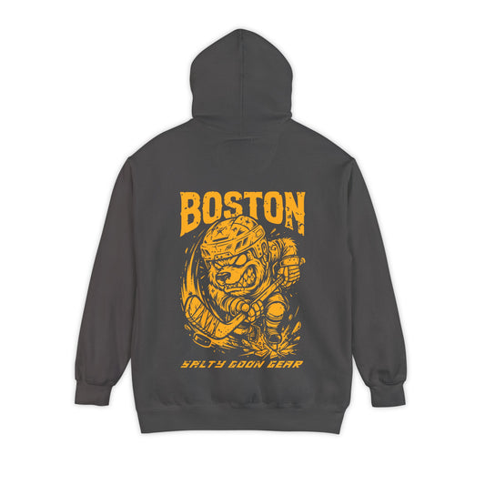 BOSTON IRON BITE ENFORCER - PREMIUM HEAVY HOODIE - Front and Back
