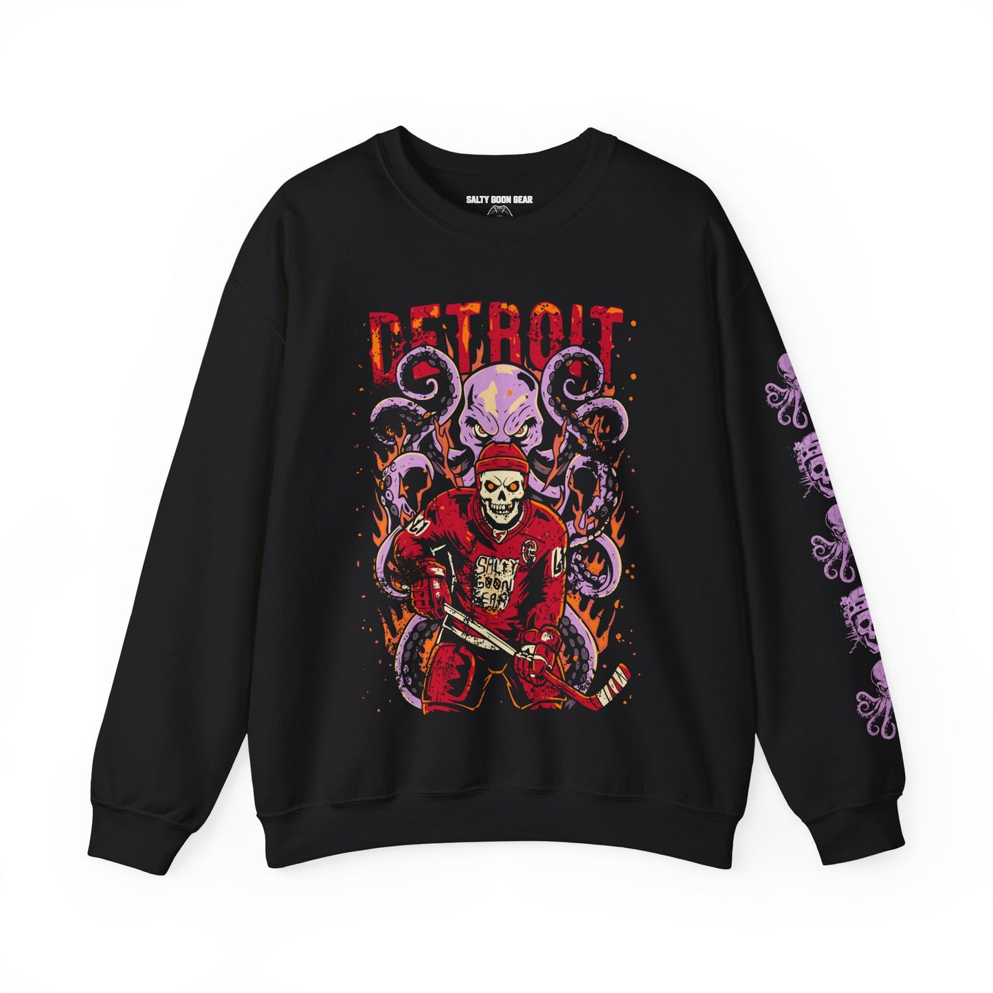 Detroit Red Line Reaper - Premium Ice Hockey Crewneck Sweatshirt - Salty Goon Gear