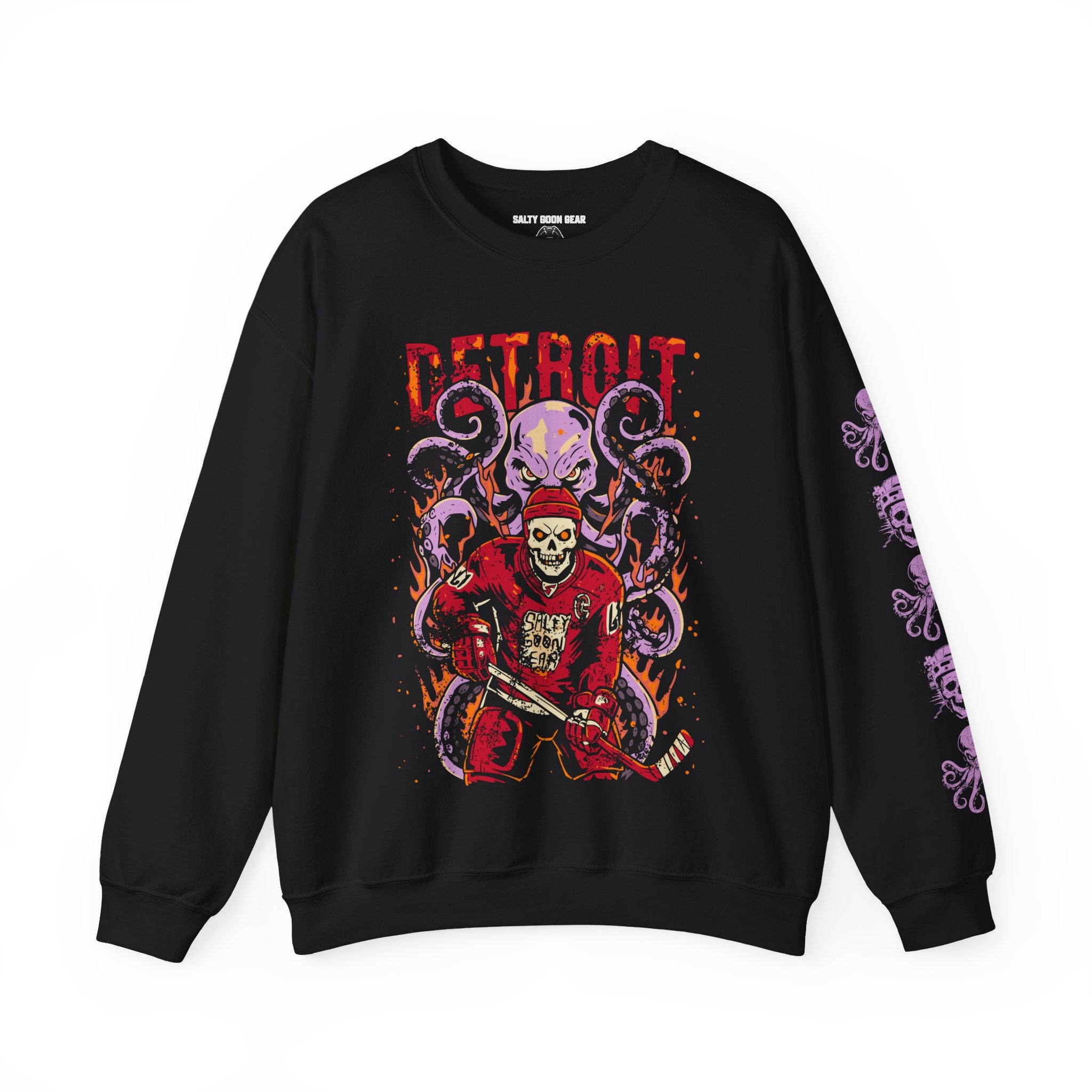 Detroit Red Line Reaper - Premium Ice Hockey Crewneck Sweatshirt - Salty Goon Gear