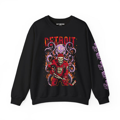 Detroit Red Line Reaper - Premium Ice Hockey Crewneck Sweatshirt - Salty Goon Gear
