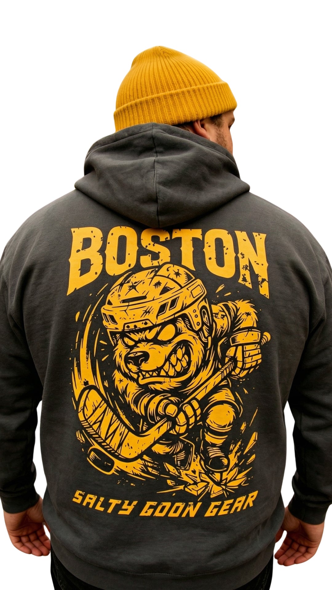 BOSTON IRON BITE ENFORCER - PREMIUM HEAVY HOODIE - Front and Back
