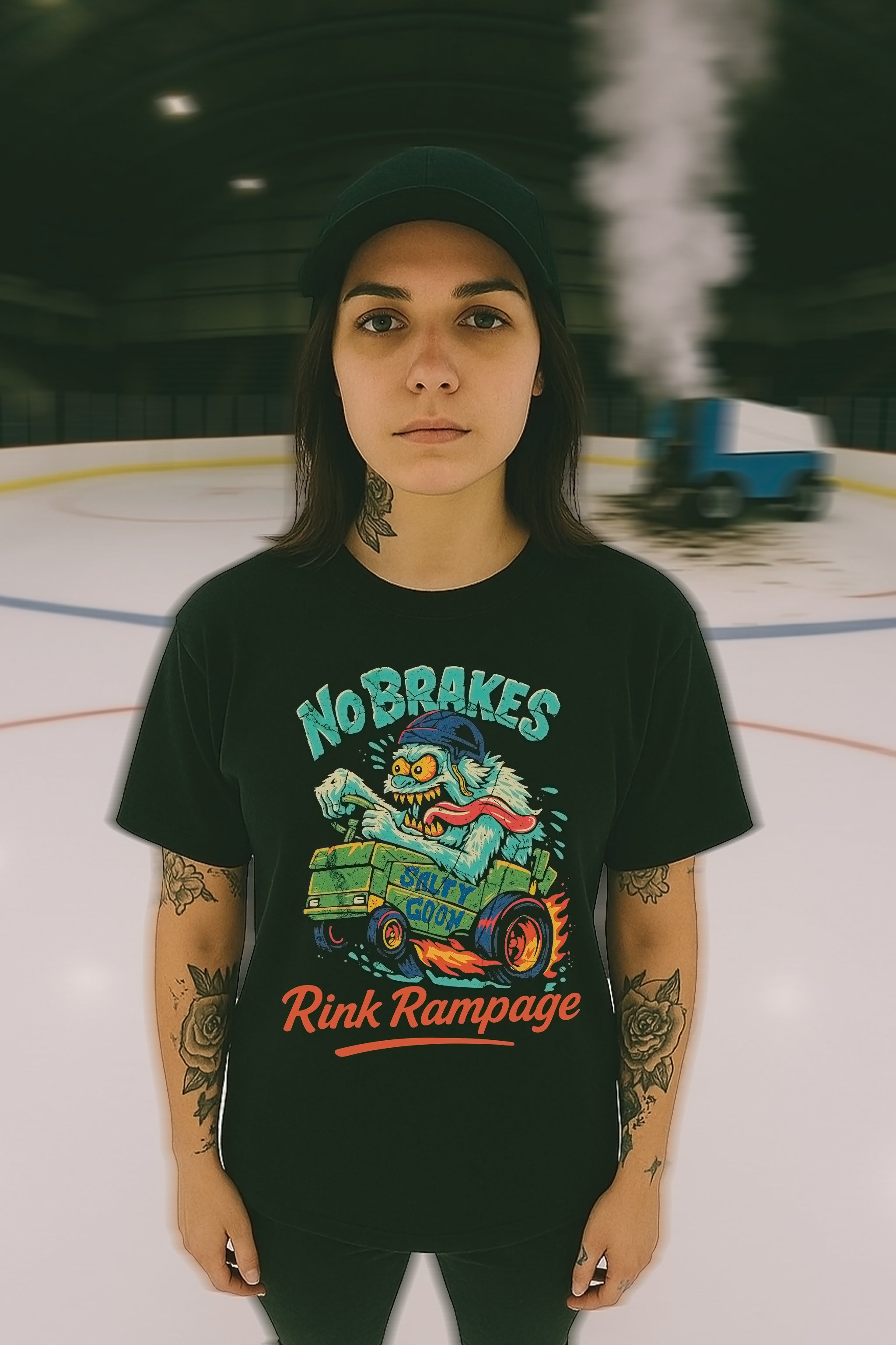 No Brakes Rink Rampage Comfort Colors Front Print Tee