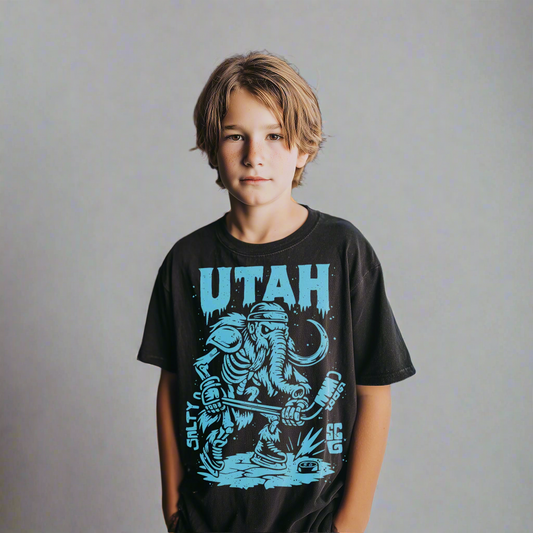 UTAH Ice Age Enforcer Youth Hockey TEE – Bella Canvas 3001Y Black