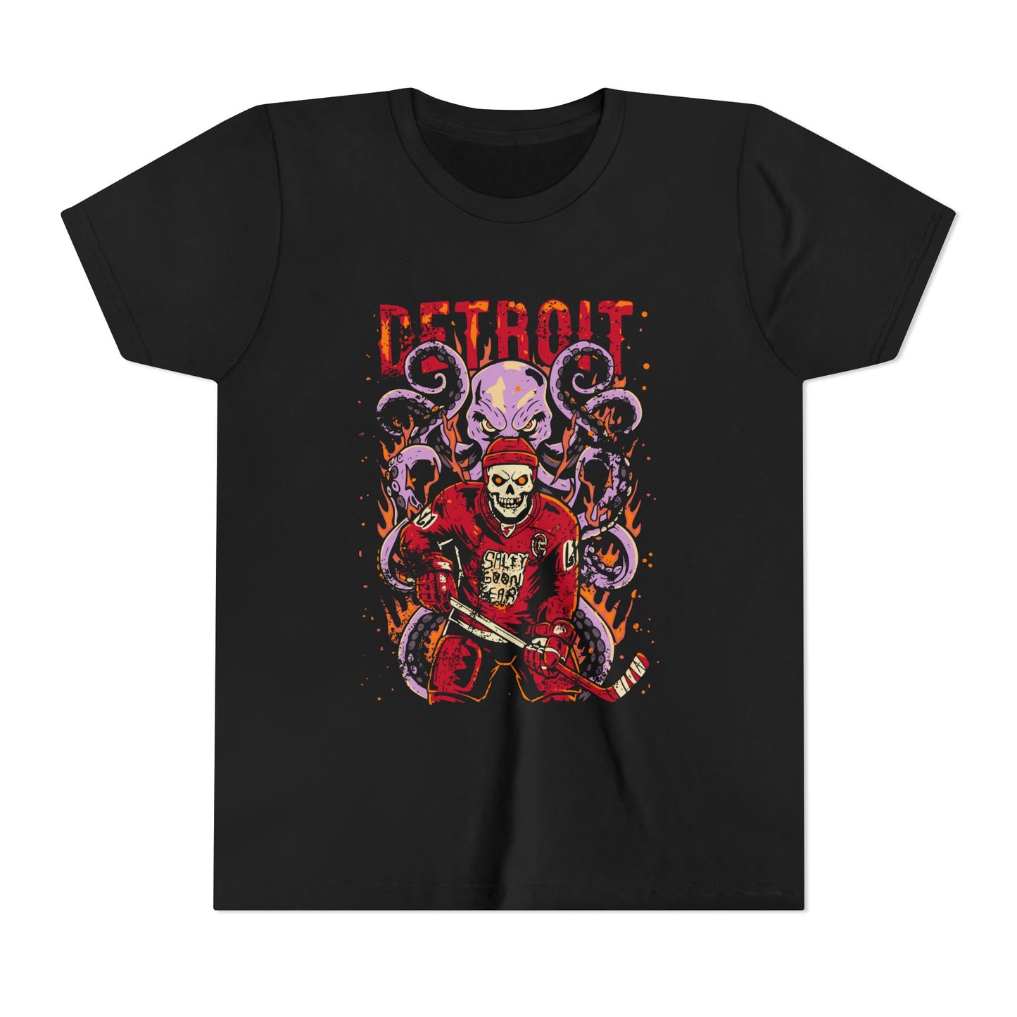 Detroit Red Line Reaper - Youth Ice Hockey Short Sleeve Tee - Salty Goon Gear