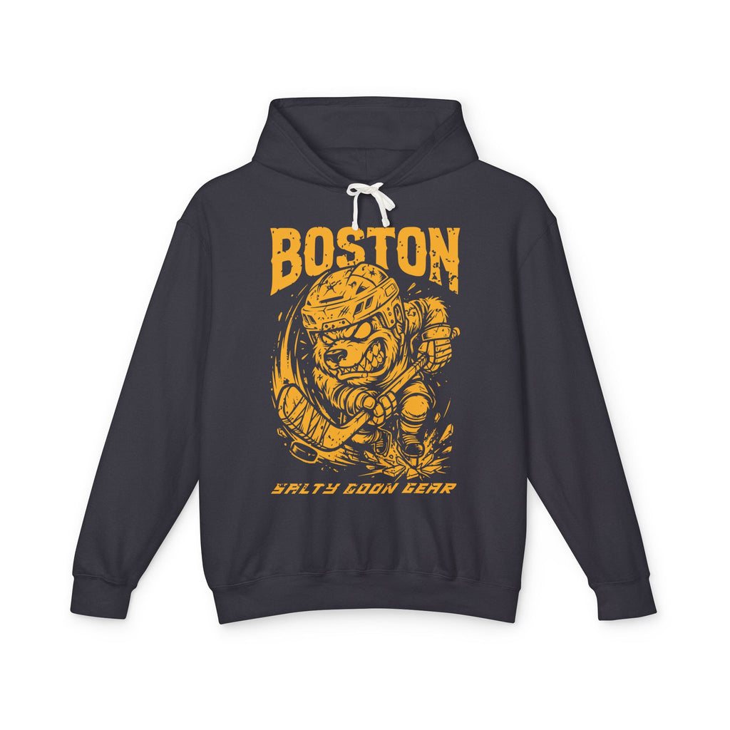 BOSTON IRON BITE ENFORCER - PREMIUM LIGHTWEIGHT HOODIE - LARGE FRONT PRINT - NO KANGAROO POCKET