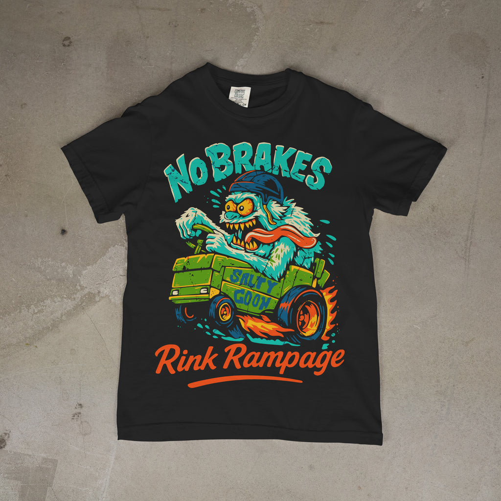No Brakes Rink Rampage Comfort Colors Front Print Tee