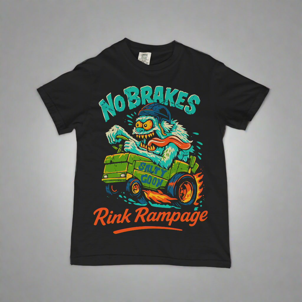 No Brakes Rink Rampage Comfort Colors Front Print Tee