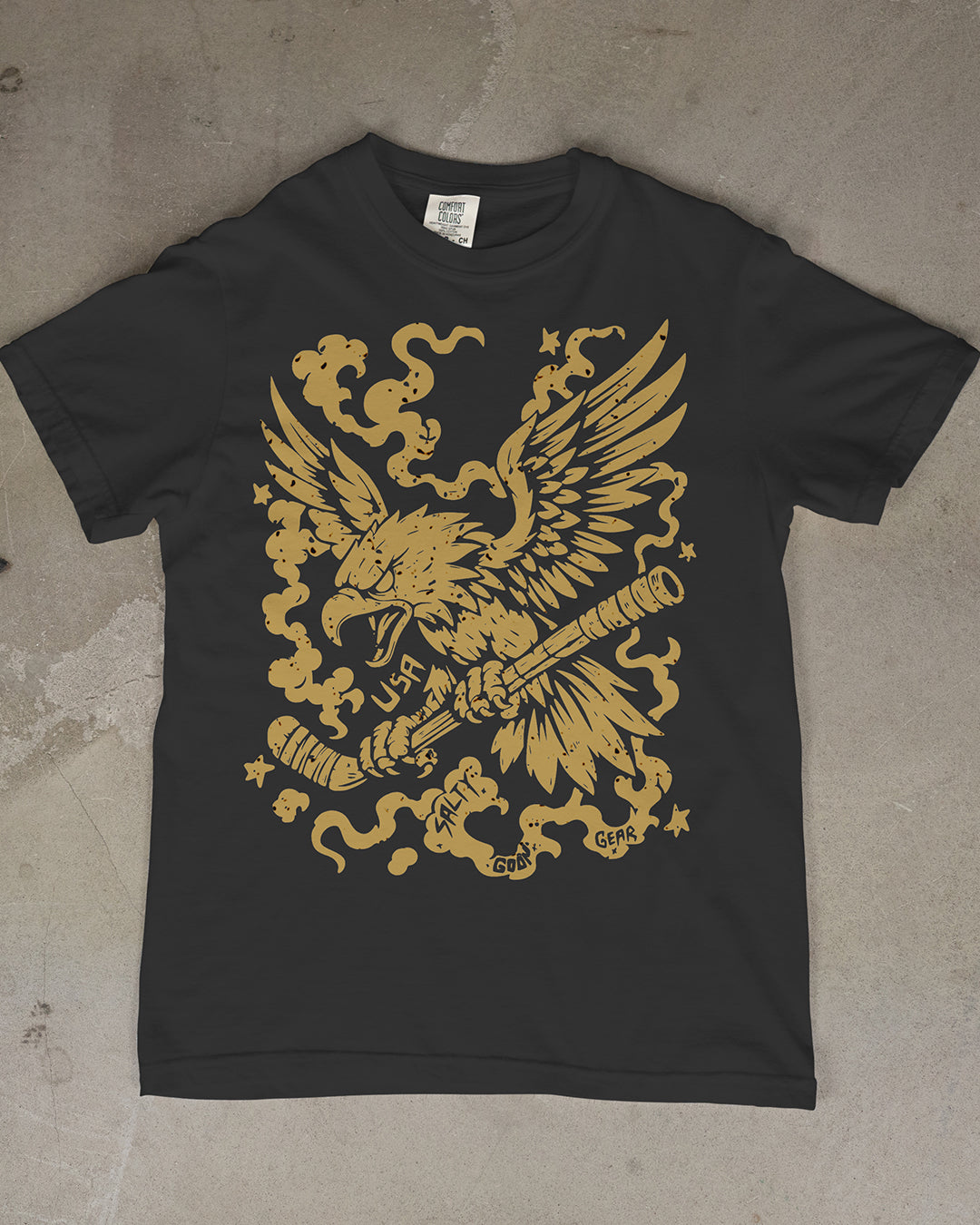 Stars Stripes and Slashes - Unisex Black Tee