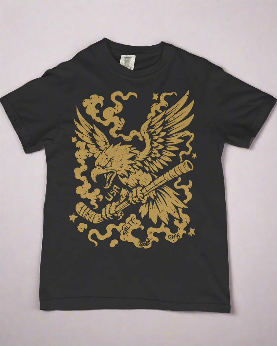 Stars Stripes and Slashes - Unisex Black Tee