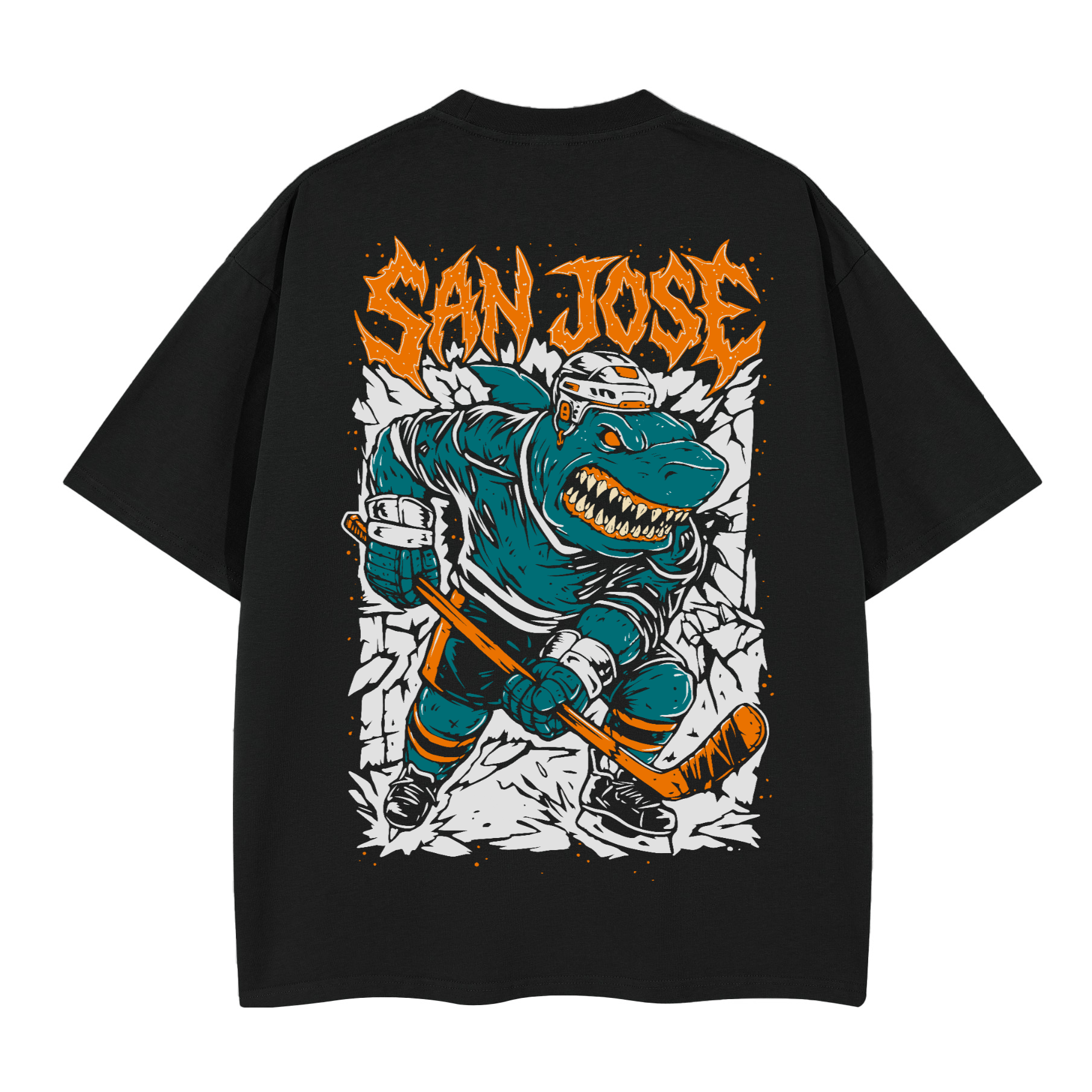 San Jose Sharp Bites Front and Back Heavyweight T-Shirt