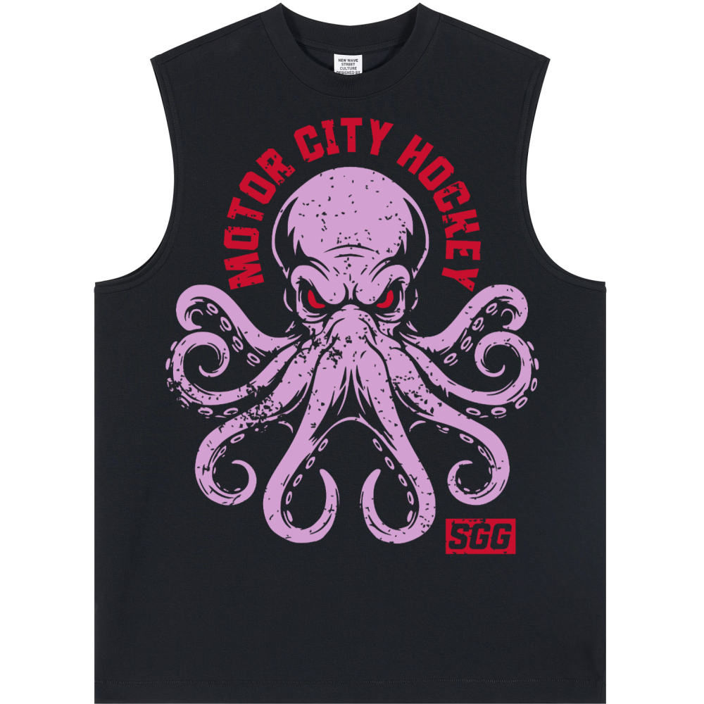 Motor City Hockey Unisex Heavyweight Longline Loose Tank Top(230GSM)