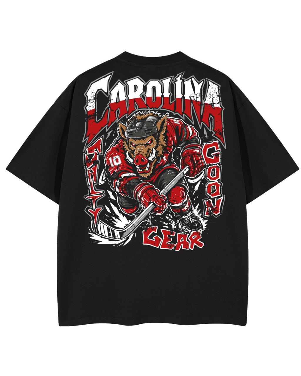 Carolina Hockey Enforcer Heavyweight Tee Front and Back
