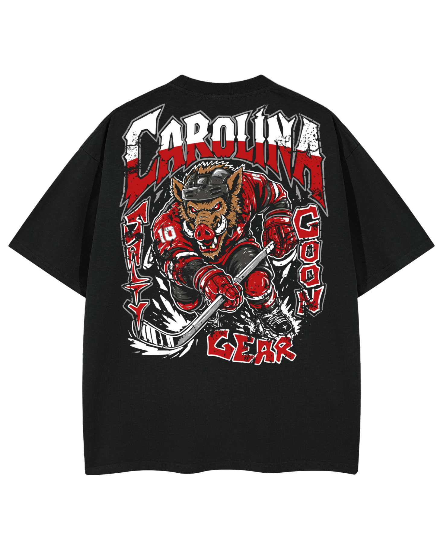 Carolina Hockey Enforcer Heavyweight Tee Front and Back