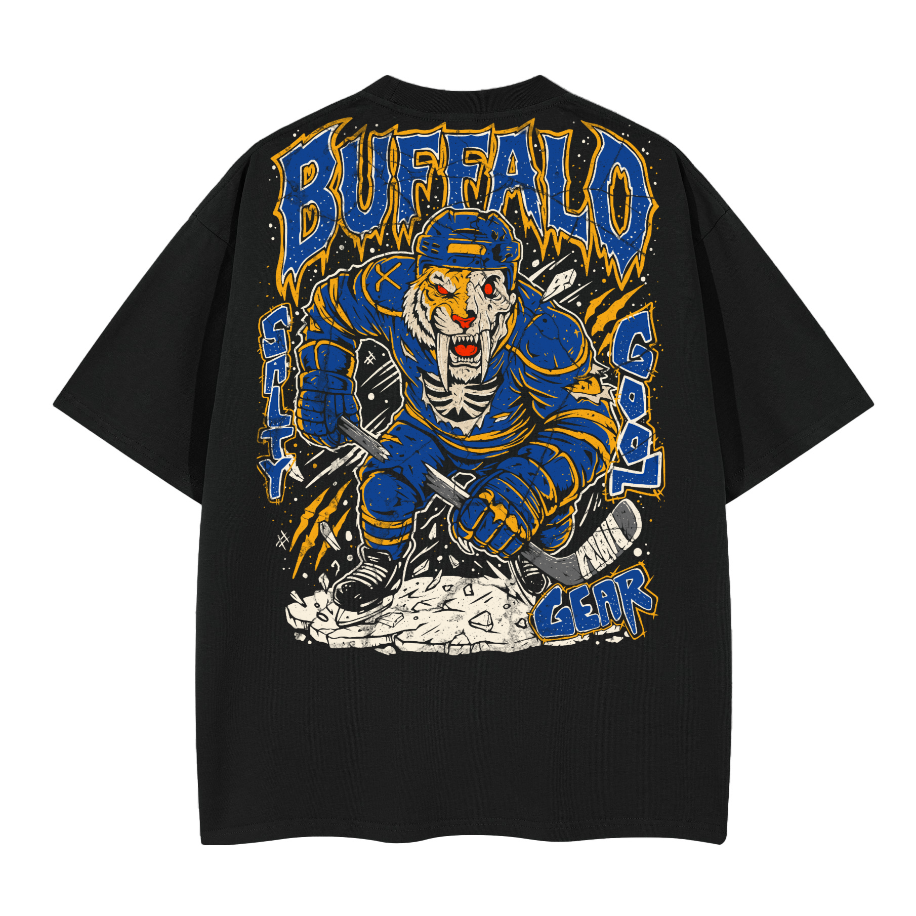 Buffalo Hockey Enforcer Heavy Tee Front and Back