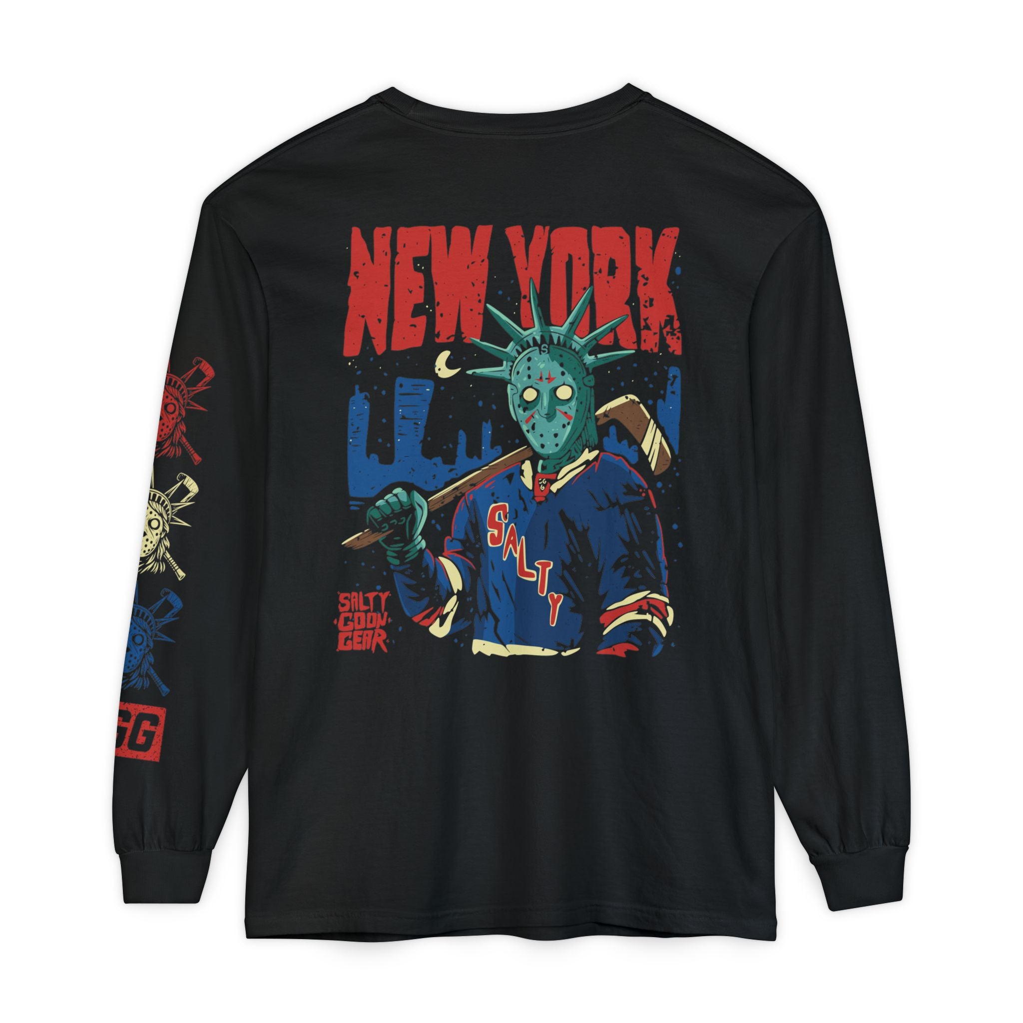 New York Liberty Enforcer Long Sleeve Tee– Front, Back, and Sleeve Print