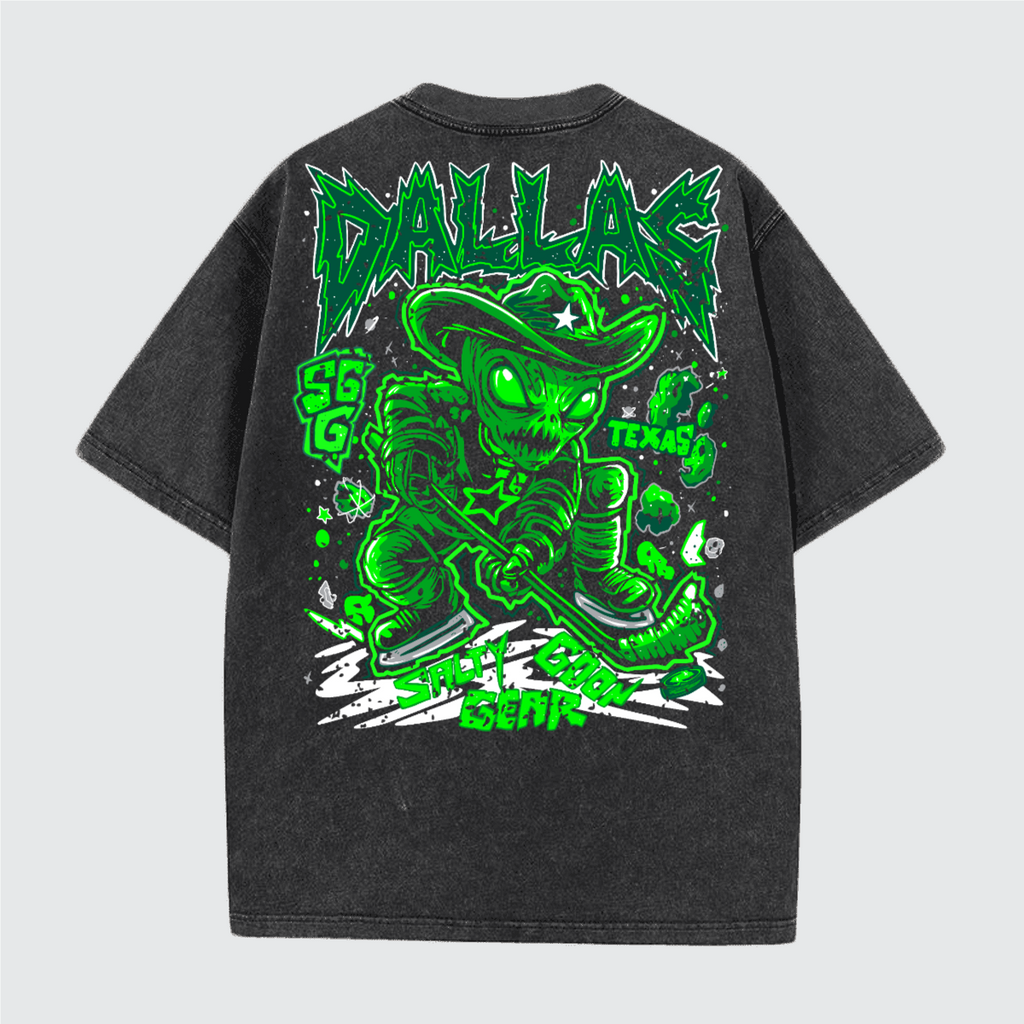 Dallas Heavy Vintage Tee Front and Back