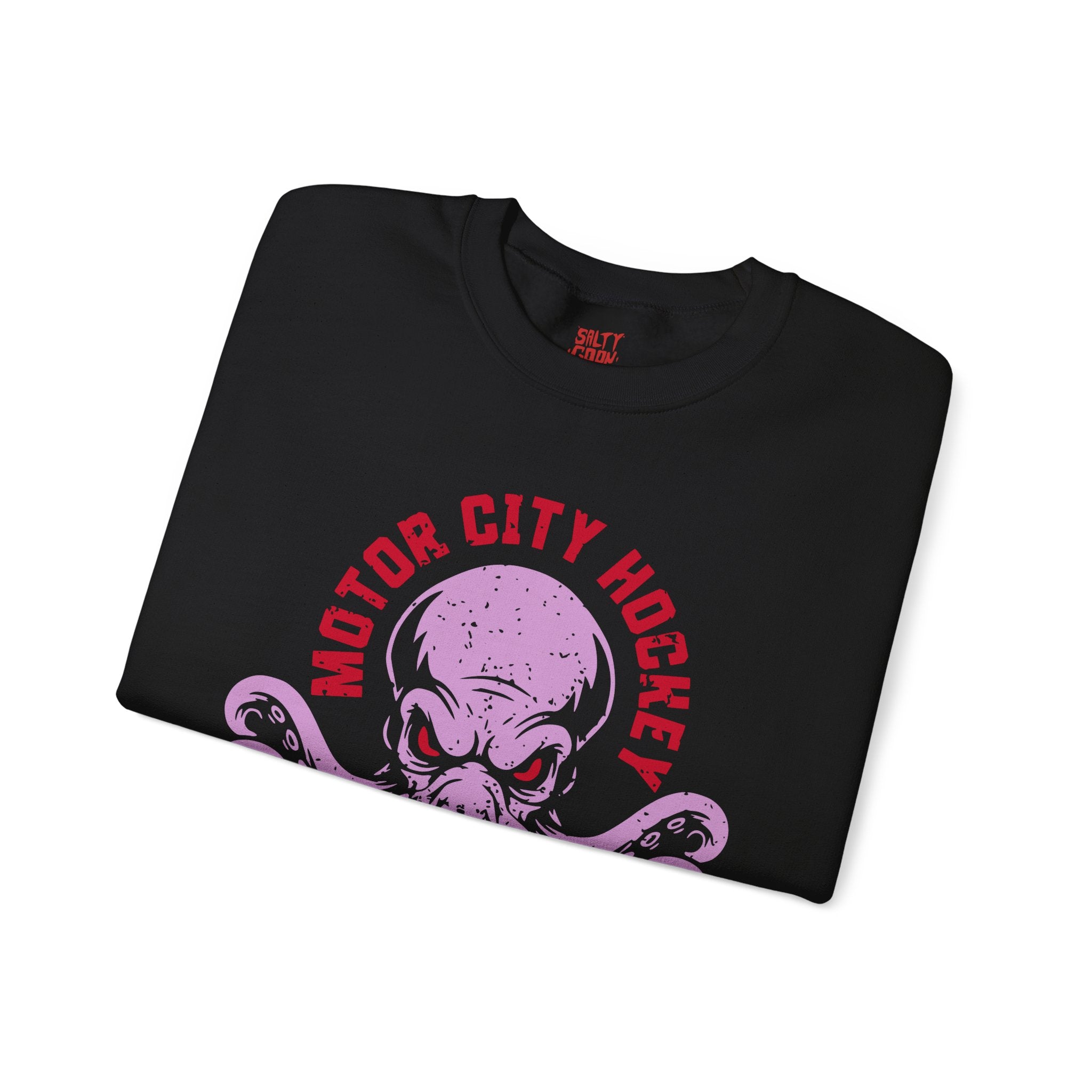 Motor City Hockey Crewneck Sweatshirt Front and Sleeve Print