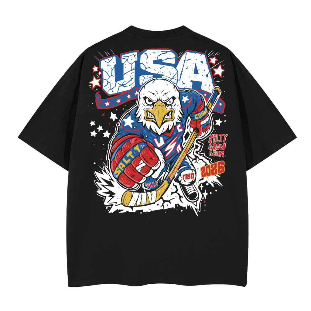 USA American Hockey Gold Front and Back Heavy Shirt