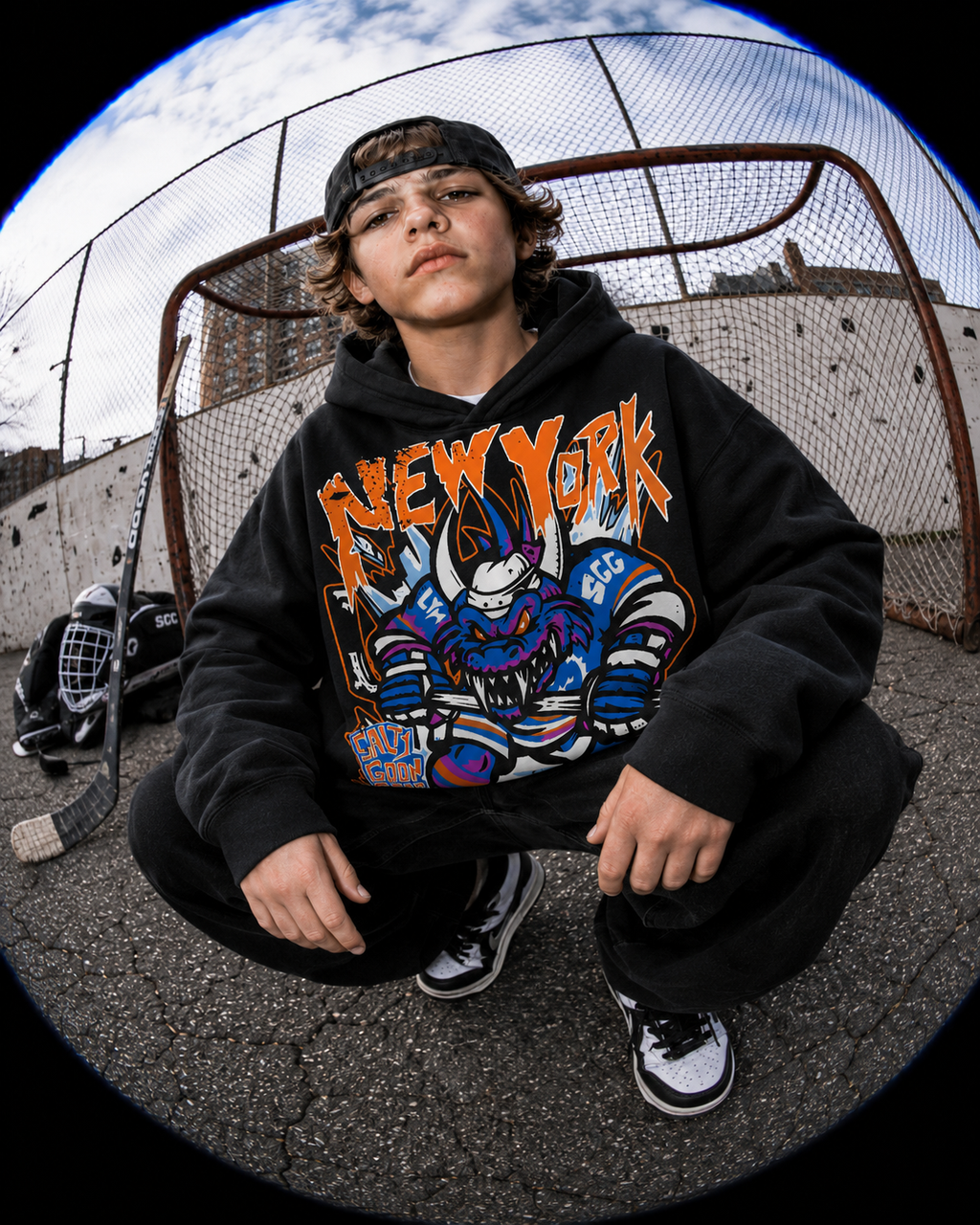 New York Scaled Skater Youth Hoodie