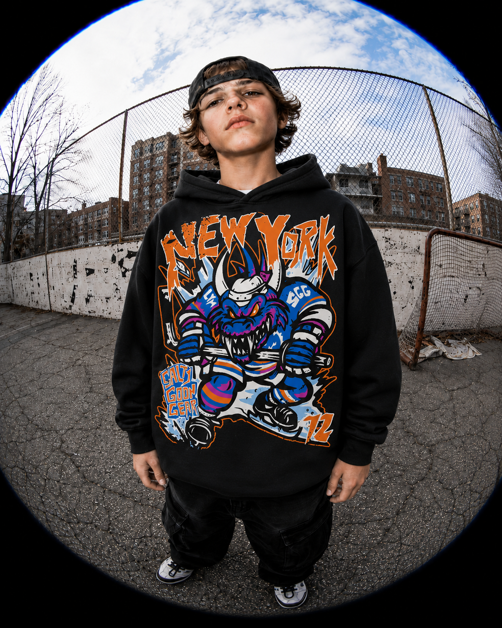 New York Scaled Skater Youth Hoodie