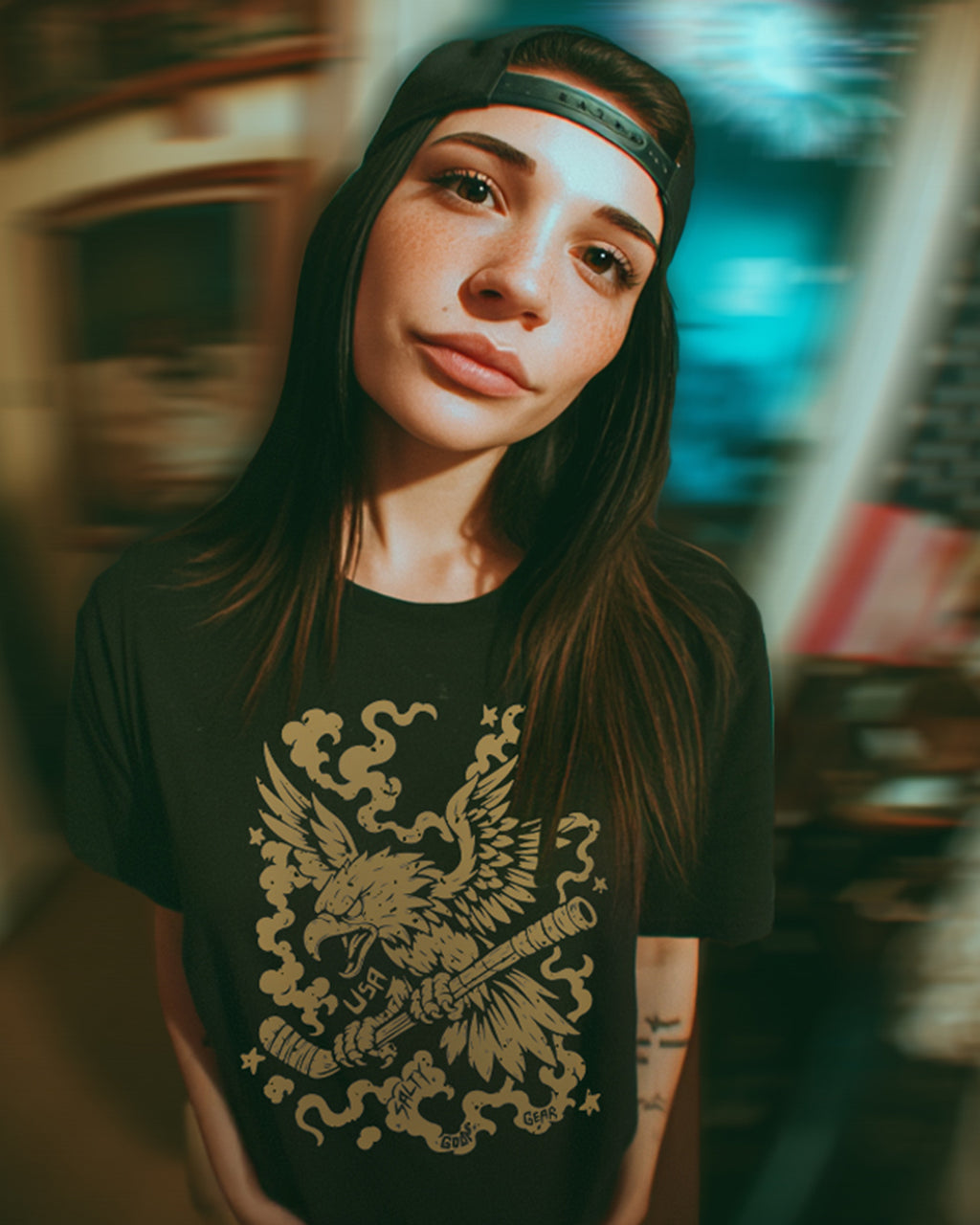 Stars Stripes and Slashes - Unisex Black Tee