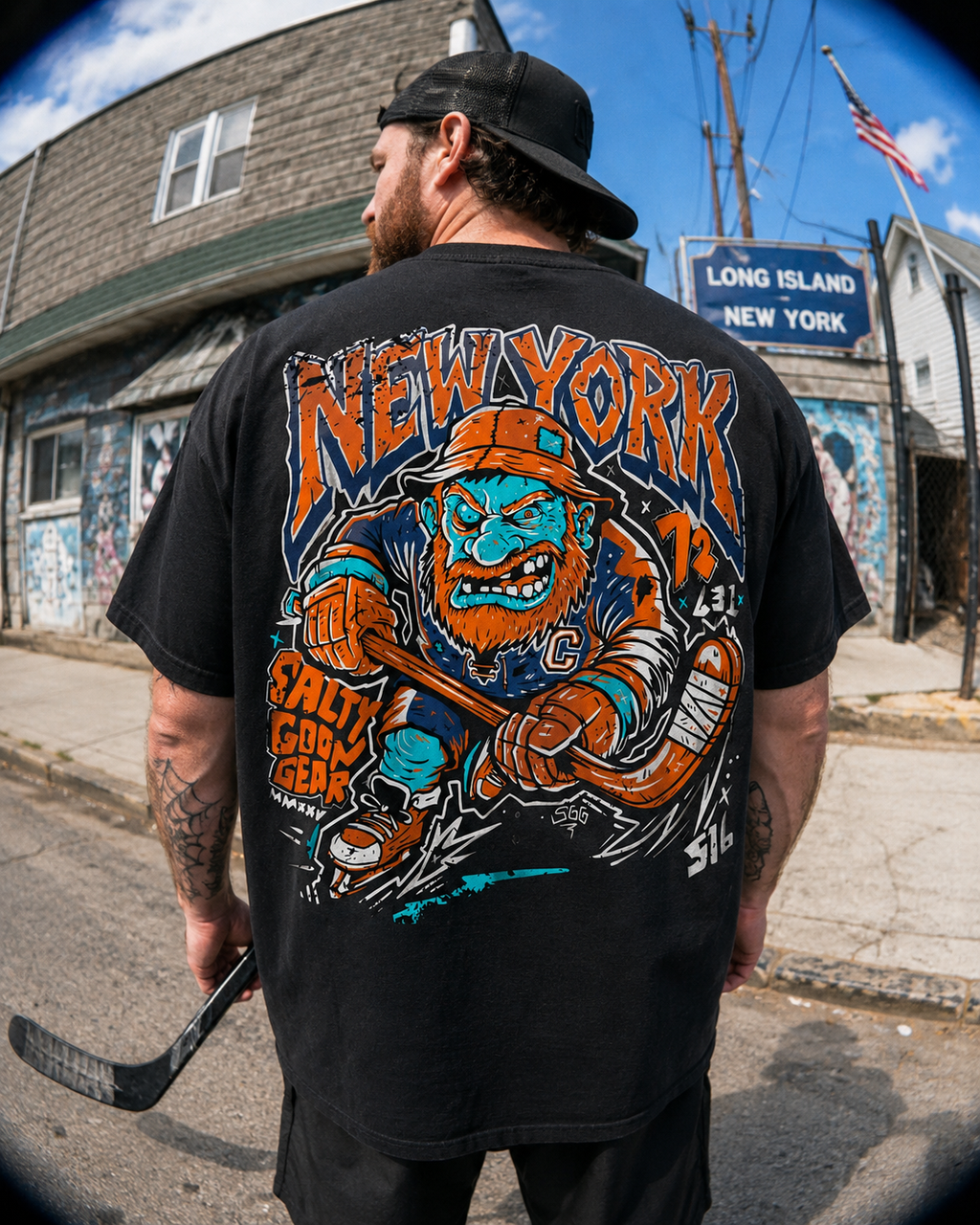 New York Salty Sailor Heavy Shirt Front and Back