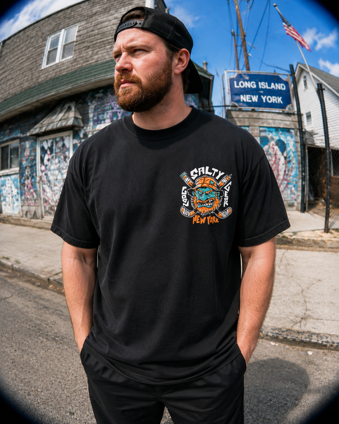 New York Salty Sailor Heavy Shirt Front and Back