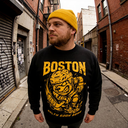BOSTON IRON BITE ENFORCER - CREWNECK SWEATSHIRT - FRONT PRINT