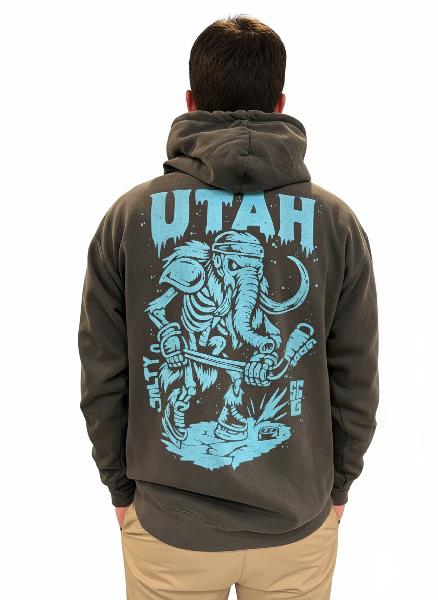 Utah Ice Age Enforcer Hoodie Front and Back
