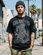 Los Angeles Royal Bones Tee Front and Sleeve