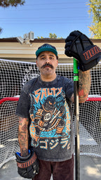 kaiju zilla ice hockey tshirt 