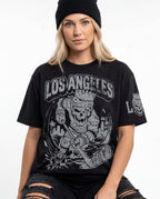 Los Angeles Royal Bones Tee Front and Sleeve