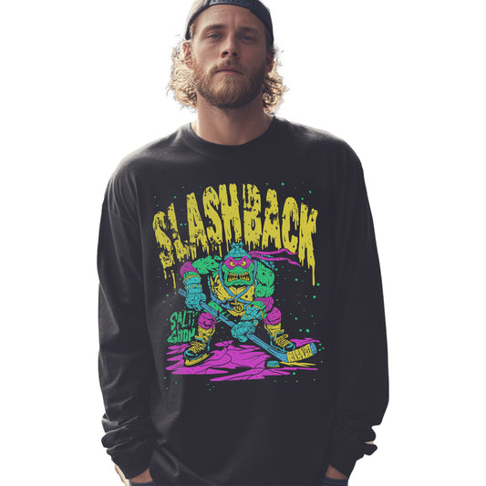 SLASHBACK Long Sleeve Tee – Bella Canvas 3501 Black Unisex