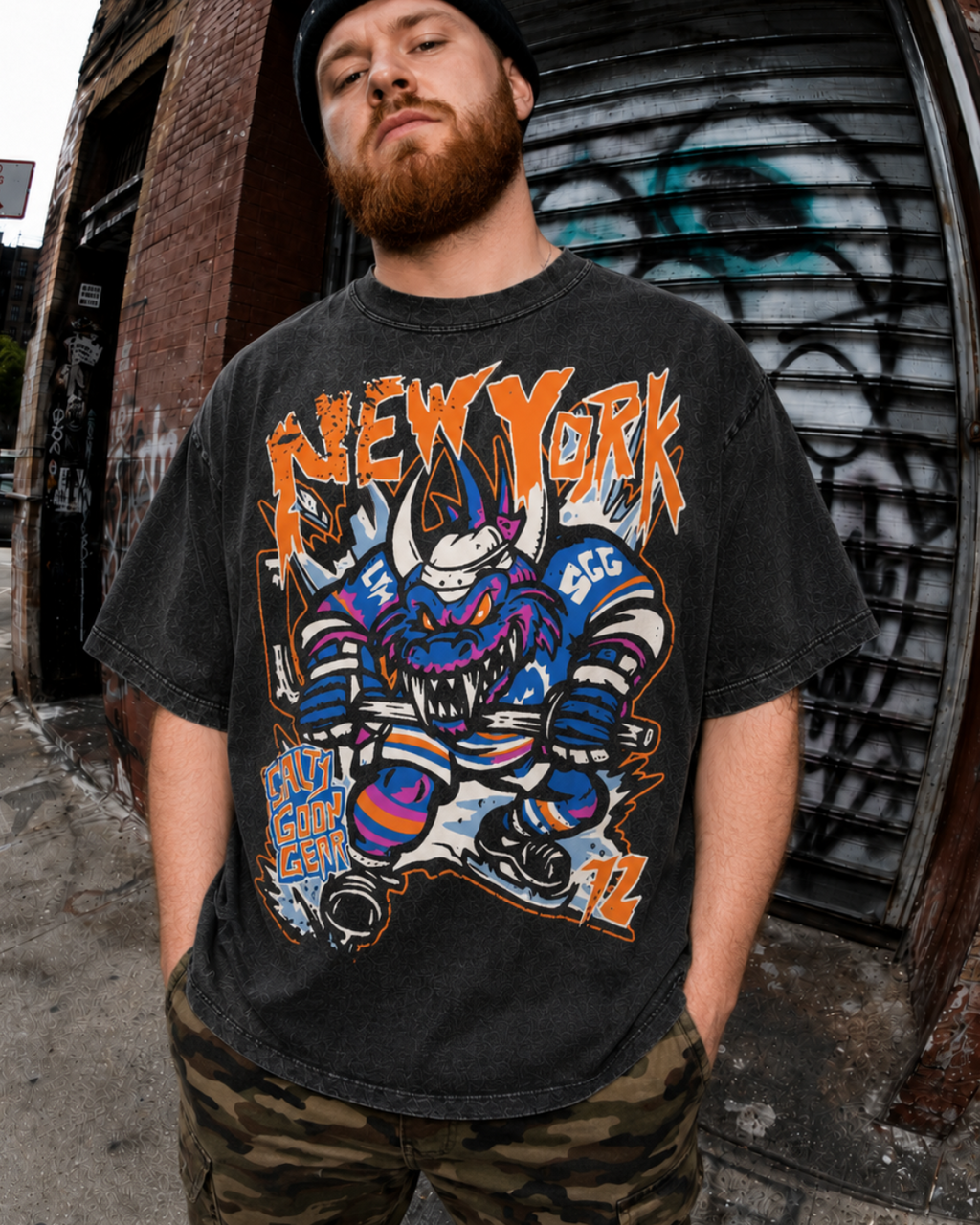 New York Scaled Skater Heavy Vintage Shirt