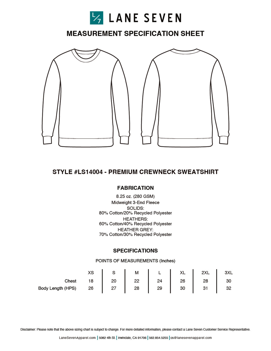 SLASHBACK Crewneck Sweatshirt– Lane Seven LS14004 Unisex