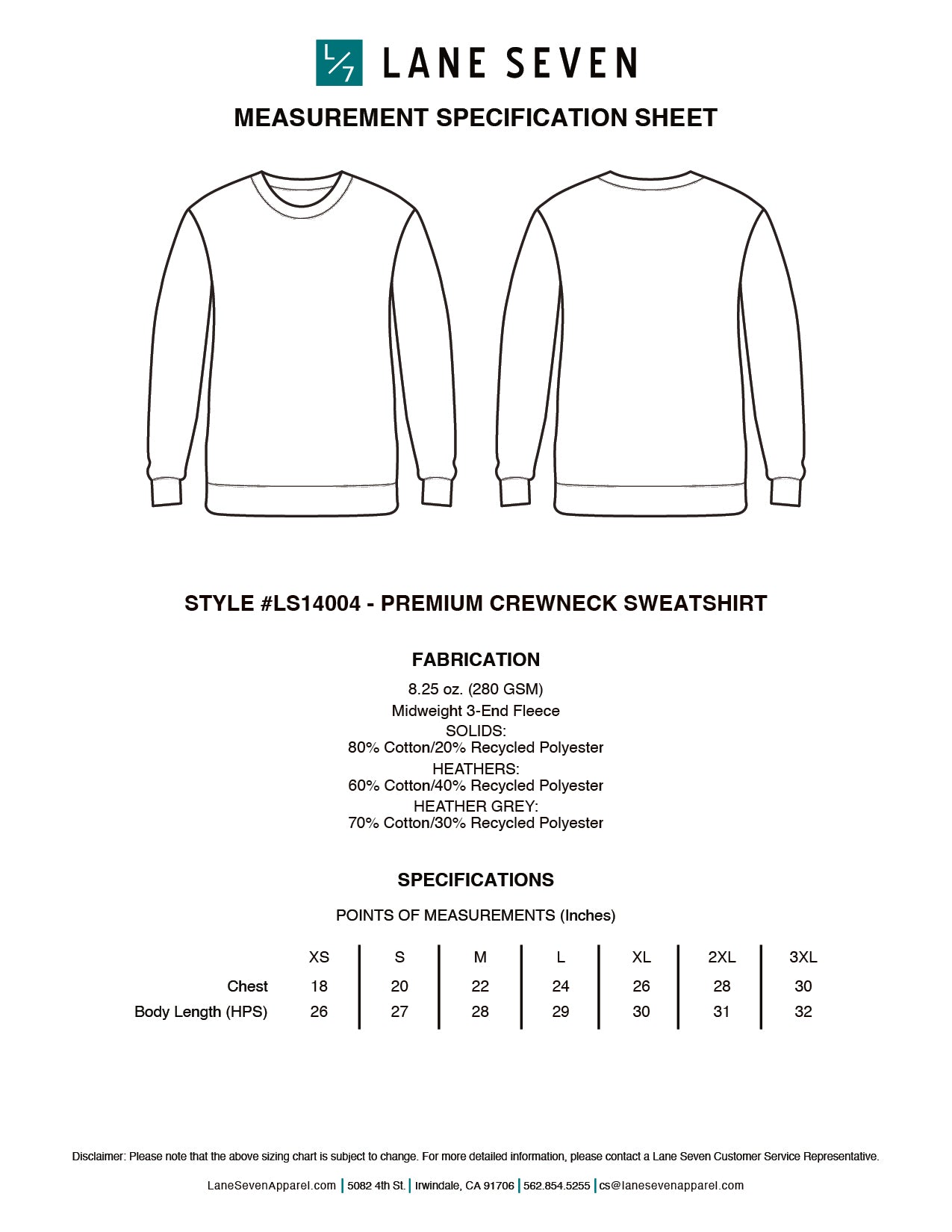 SLASHBACK Crewneck Sweatshirt– Lane Seven LS14004 Unisex