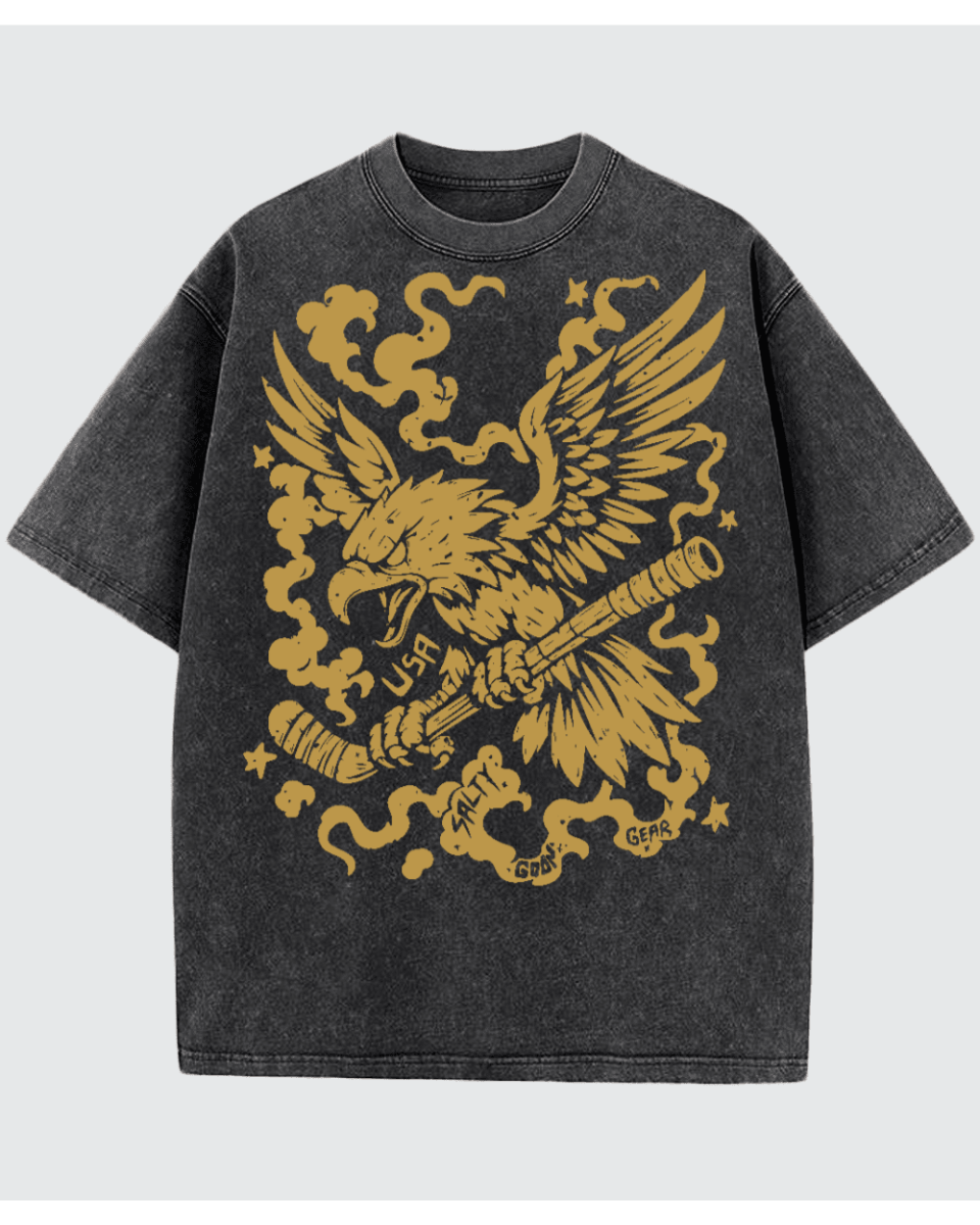 USA Hockey Golden Eagle Tshirt Design Vintage Washed 