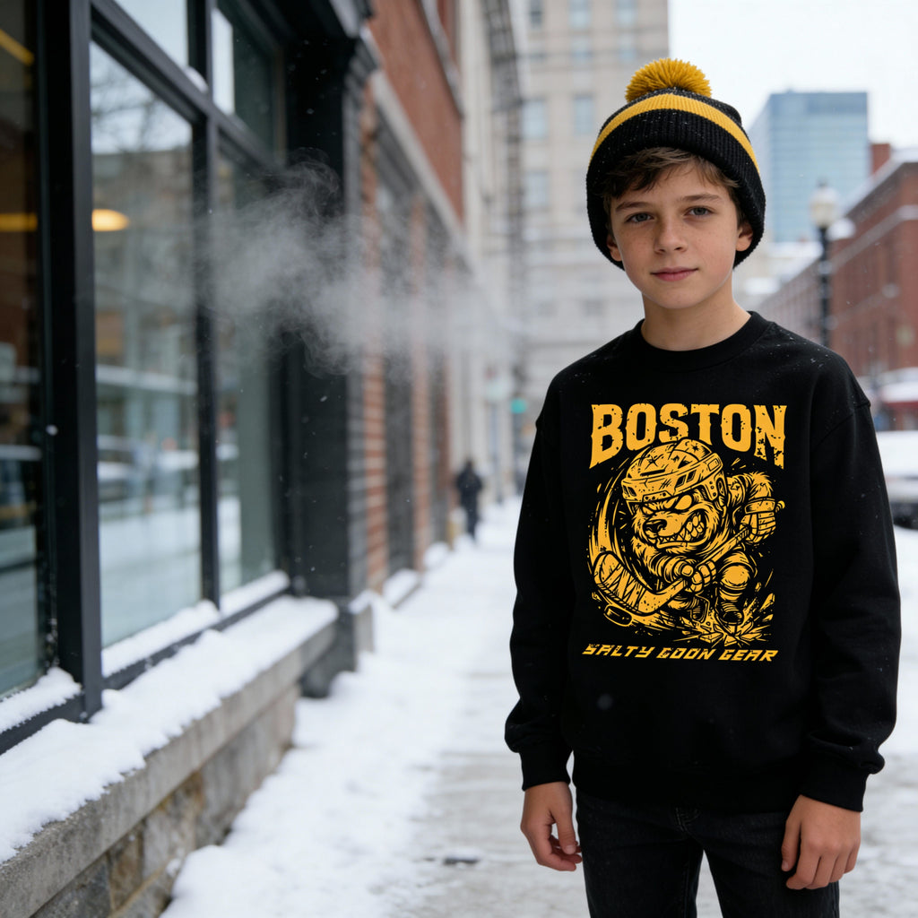 BOSTON IRON BITE ENFORCER - YOUTH CREWNECK SWEATSHIRT