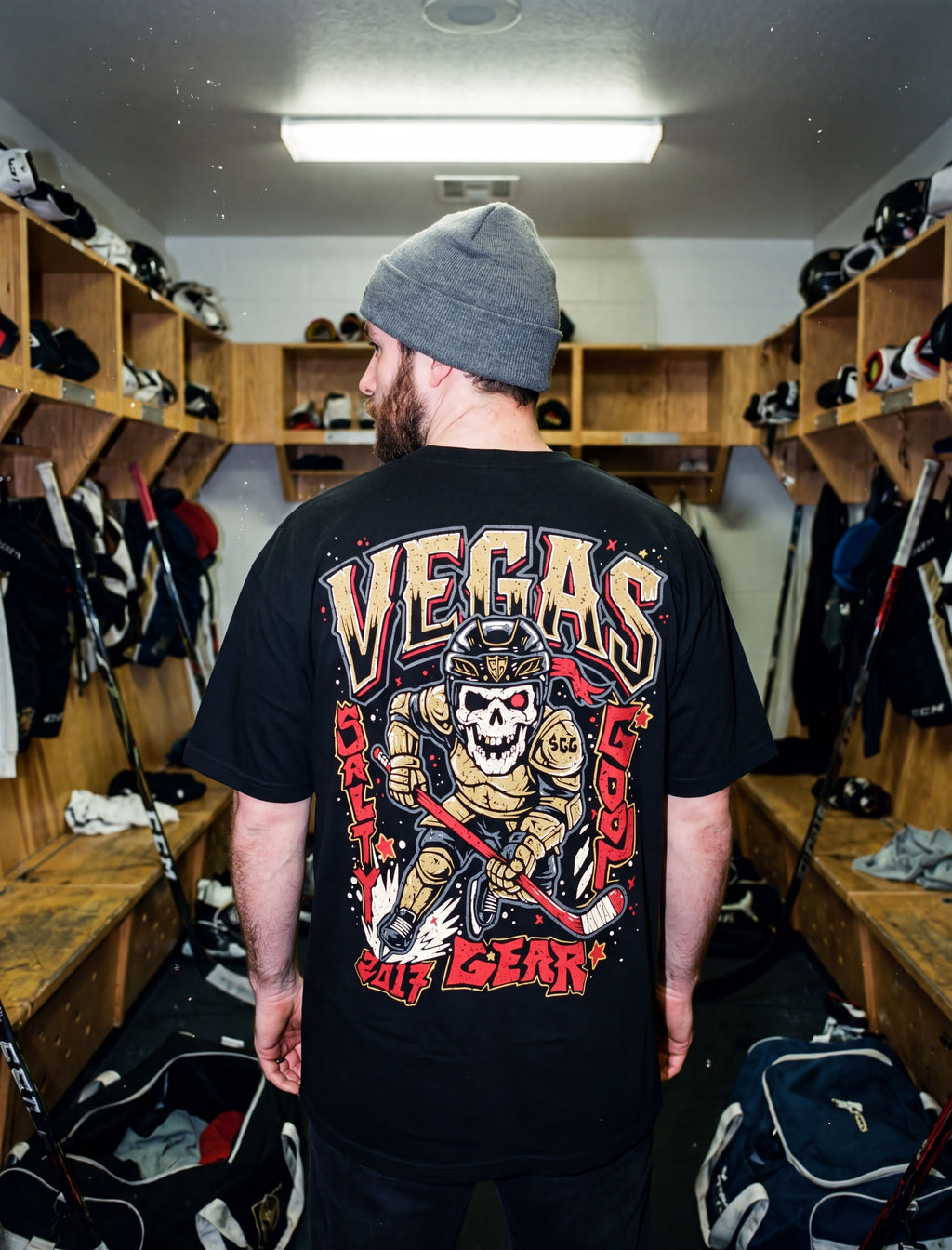 Vegas Hockey Enforcer Tee Front and Back