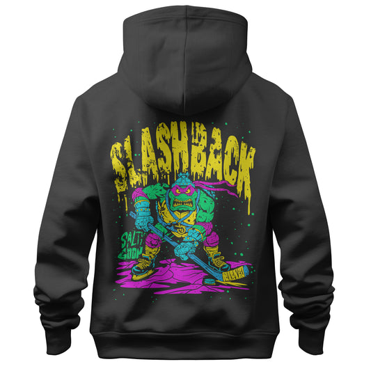 SLASHBACK Hoodie – Lane Seven LS14001 Unisex Black (Front & Back Print)