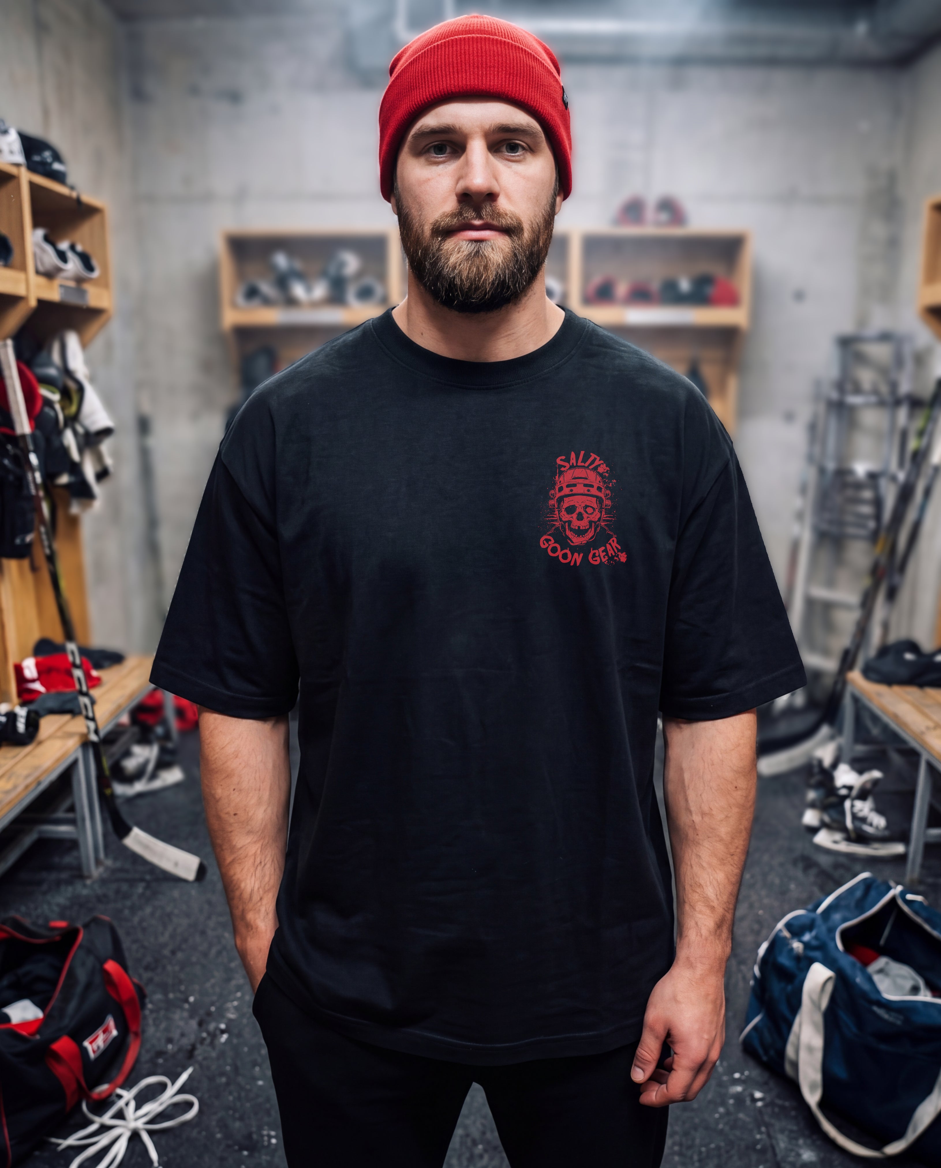 Carolina Hockey Enforcer Heavyweight Tee Front and Back