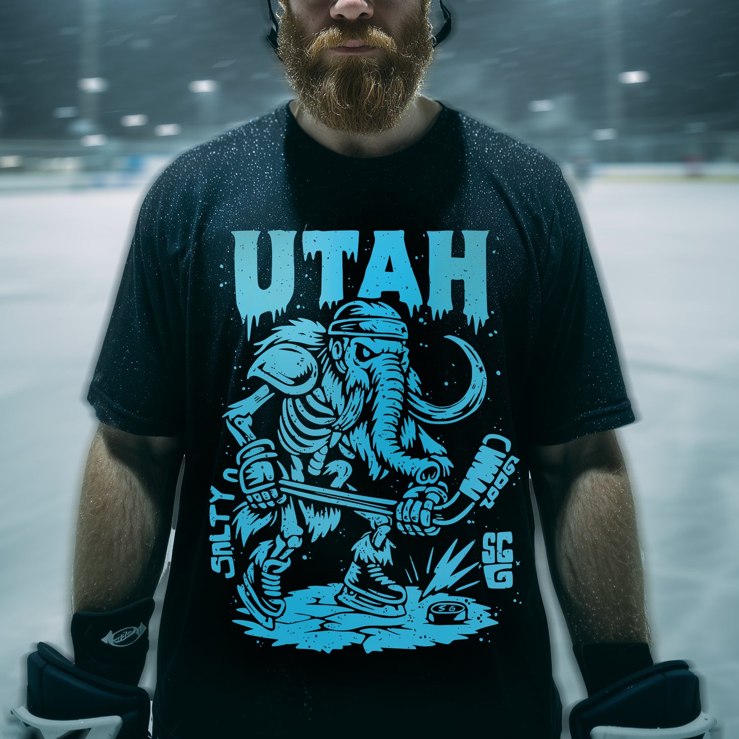 utah hockey tshirt with mammoth on it 