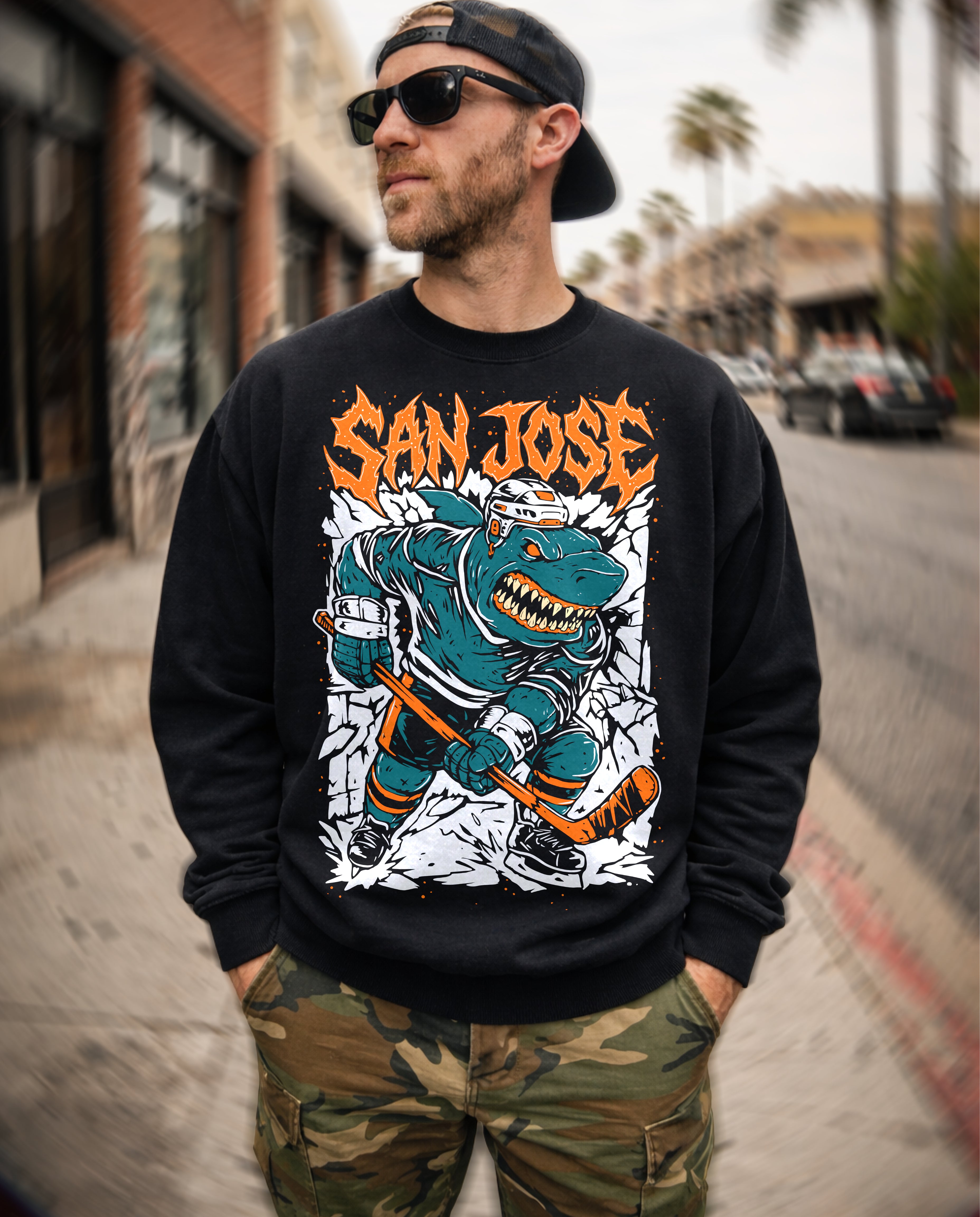 San Jose Sharp Bite Enforcer - Ultra Heavy Premium  Oversized Crewneck sweatshirt (460GSM)