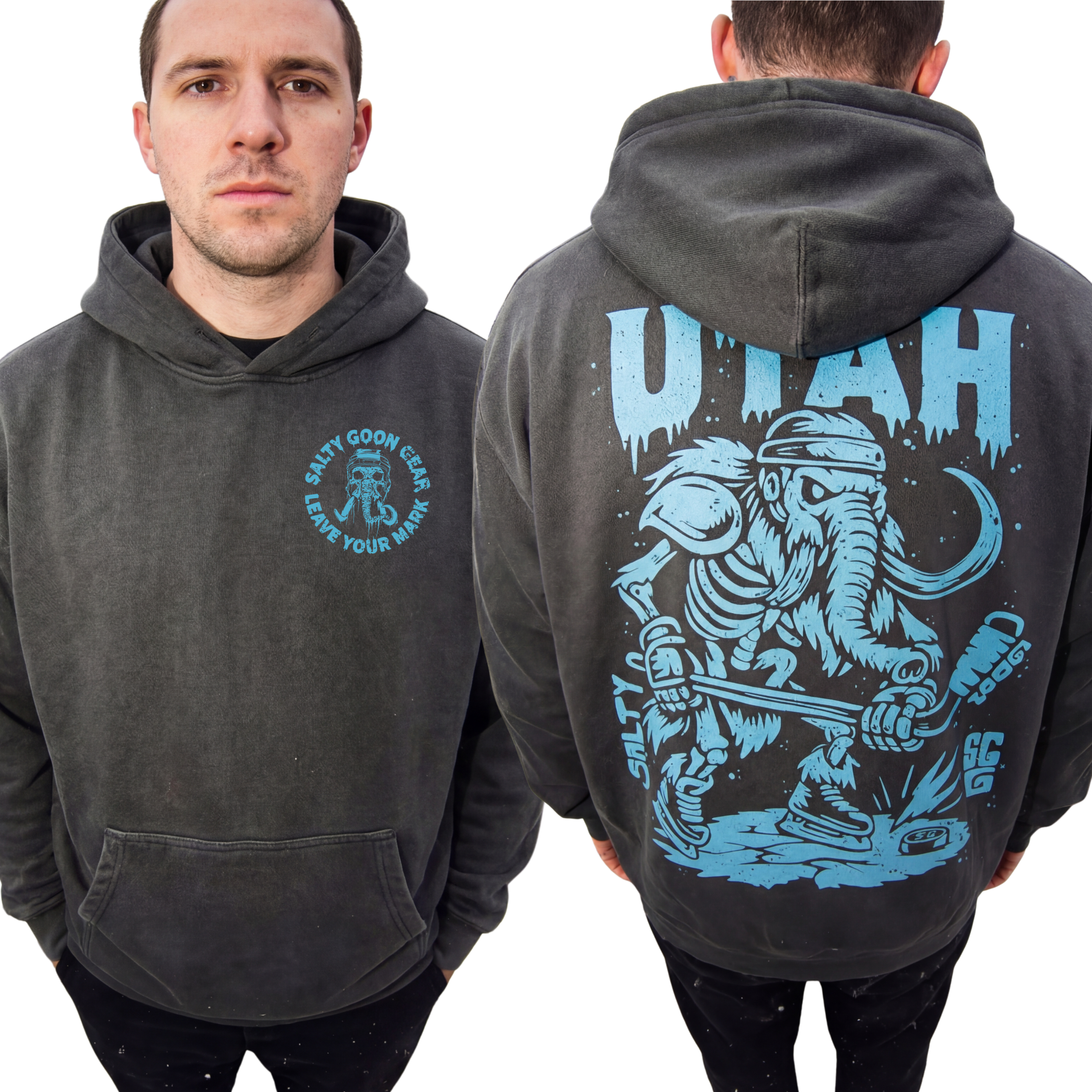 Utah Ice Age Enforcer Hoodie Front and Back