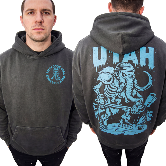 UTAH ICE AGE ENFORCER - PREMIUM COMFORT COLORS HEAVY HOODIE - Front and Back