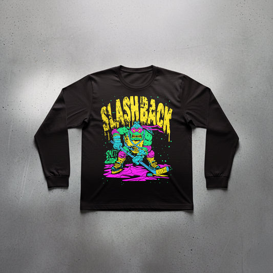 SLASHBACK Long Sleeve Tee – Bella Canvas 3501 Black Unisex